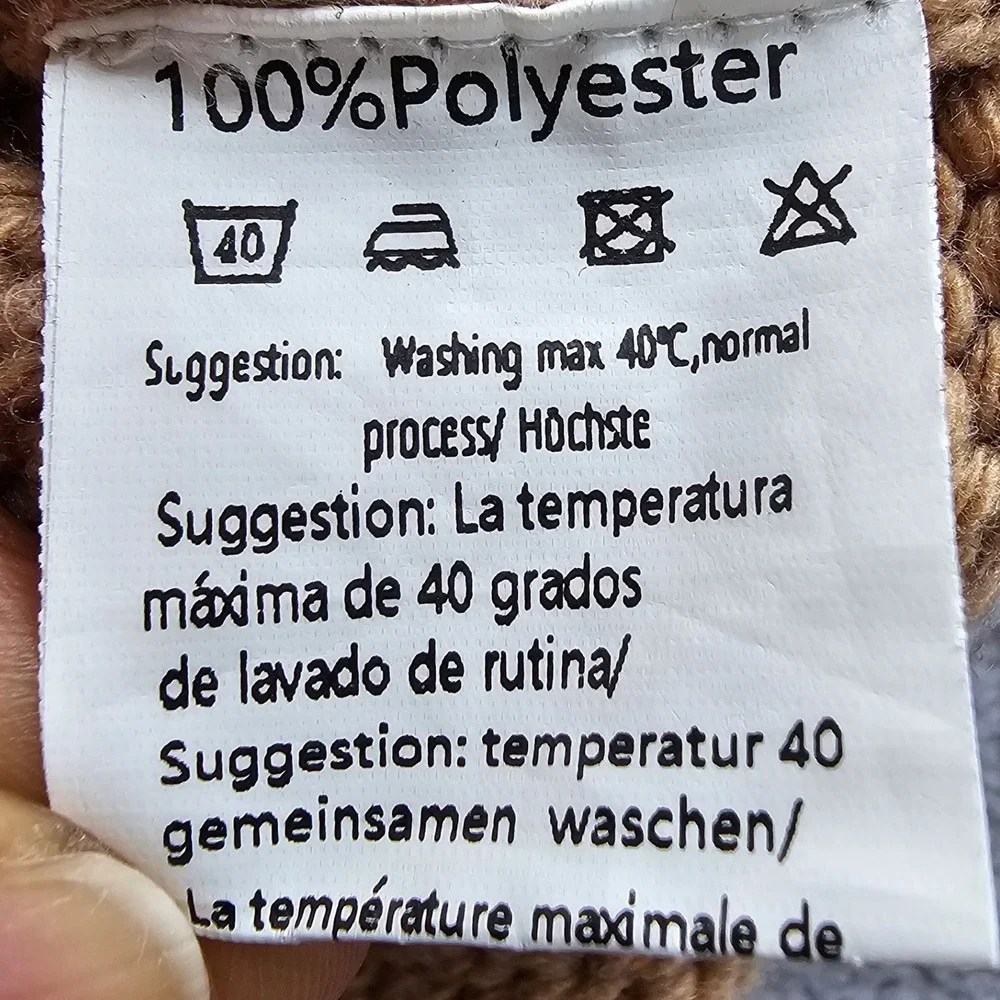 COOFANDY Sweater Mens‎ 3XL Brown Knitted Relaxed Fit Shawl Collar Toggle Button